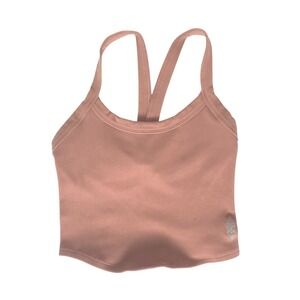 Free People Movement Ribbed Racerback Cropped Tank Top Rose Pink M/L